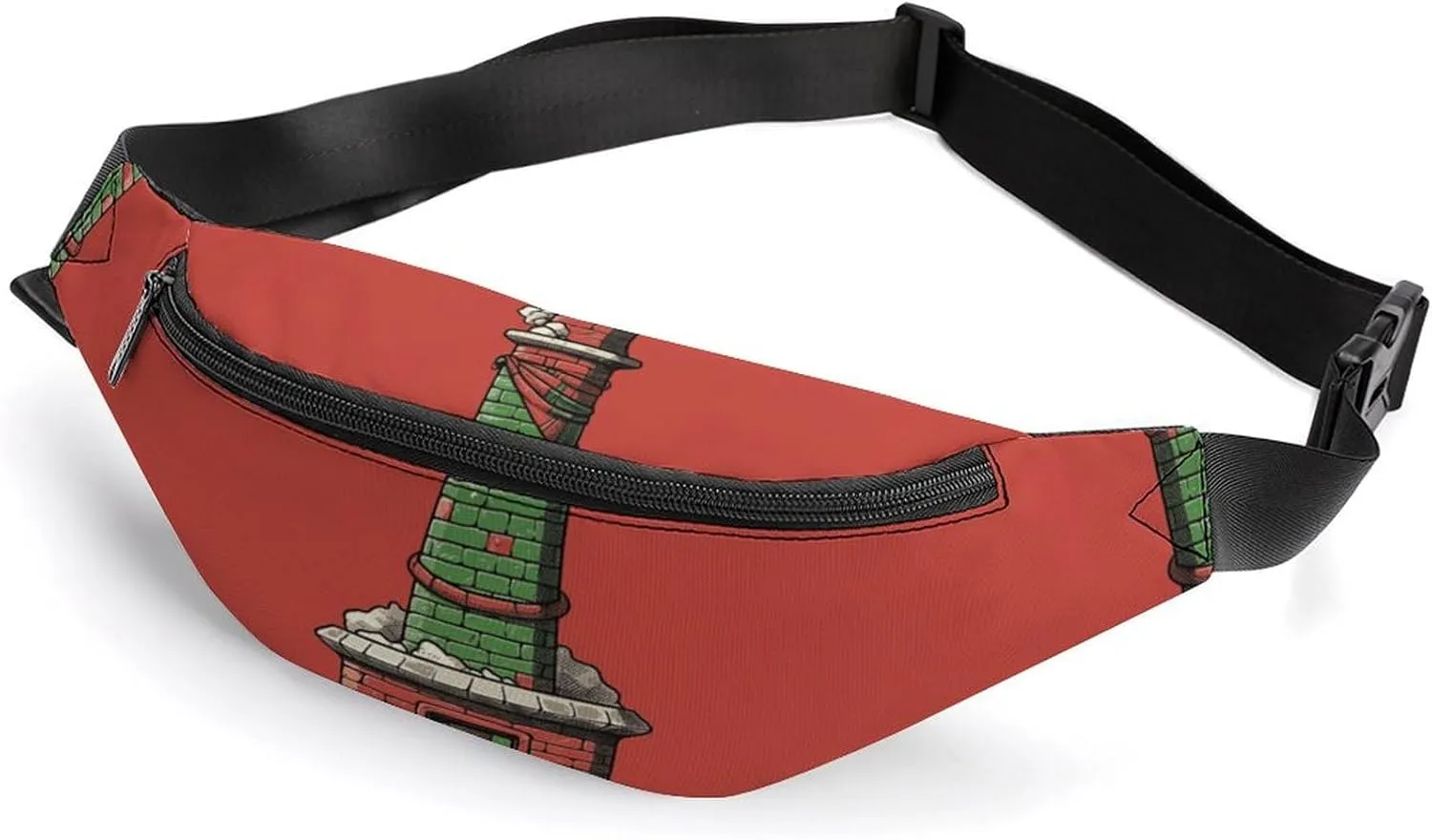 Zipper Fanny Pack for Men Women Fashion Waist Bag Stylish Crossbody Bags with Adjustable Strap Christmas Chimney Travel Chest Bags Belt Bags for Running Hiking Workout Cycling