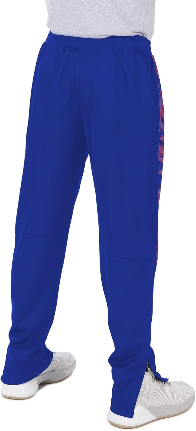 Zubaz Men's NFL Team Color Track Pant with Camo Lines Side Panels
